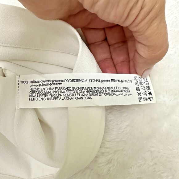 New ZARA Women's White Sleeveless Cowl Neck Cropped Top Blouse Sz S - Picture 11 of 16